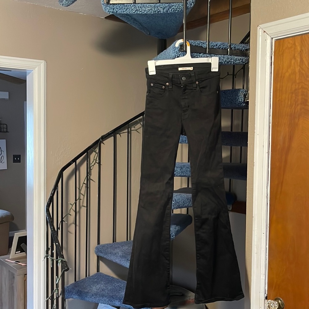 Levi’s Black High-Waisted 726 Flare Jeans.